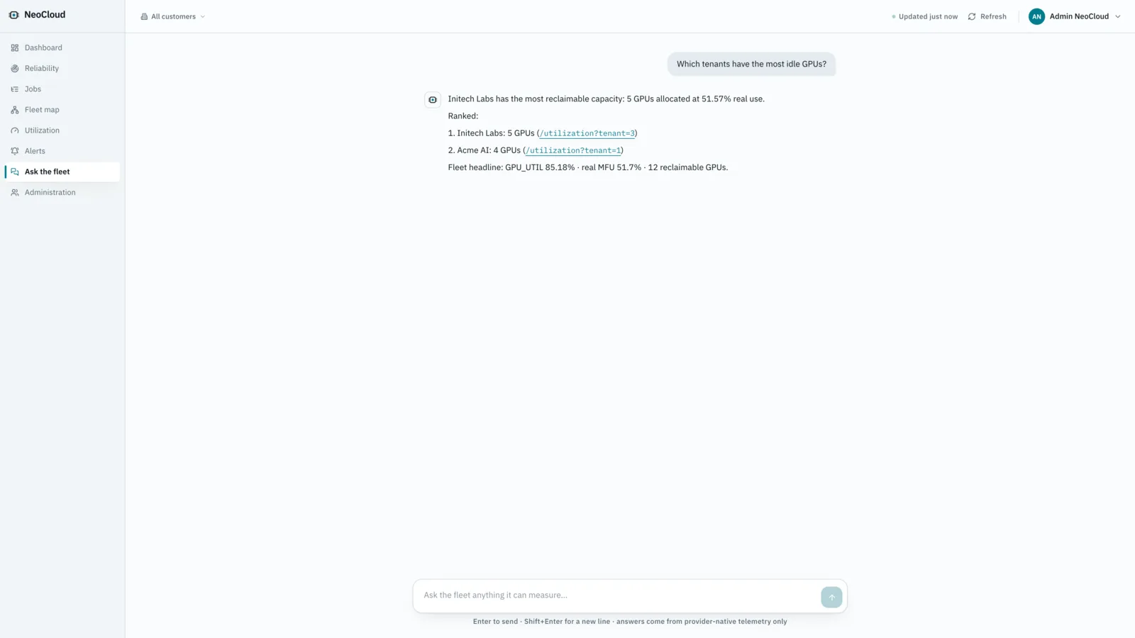Neoclouds: Ask the fleet anything it can measure
